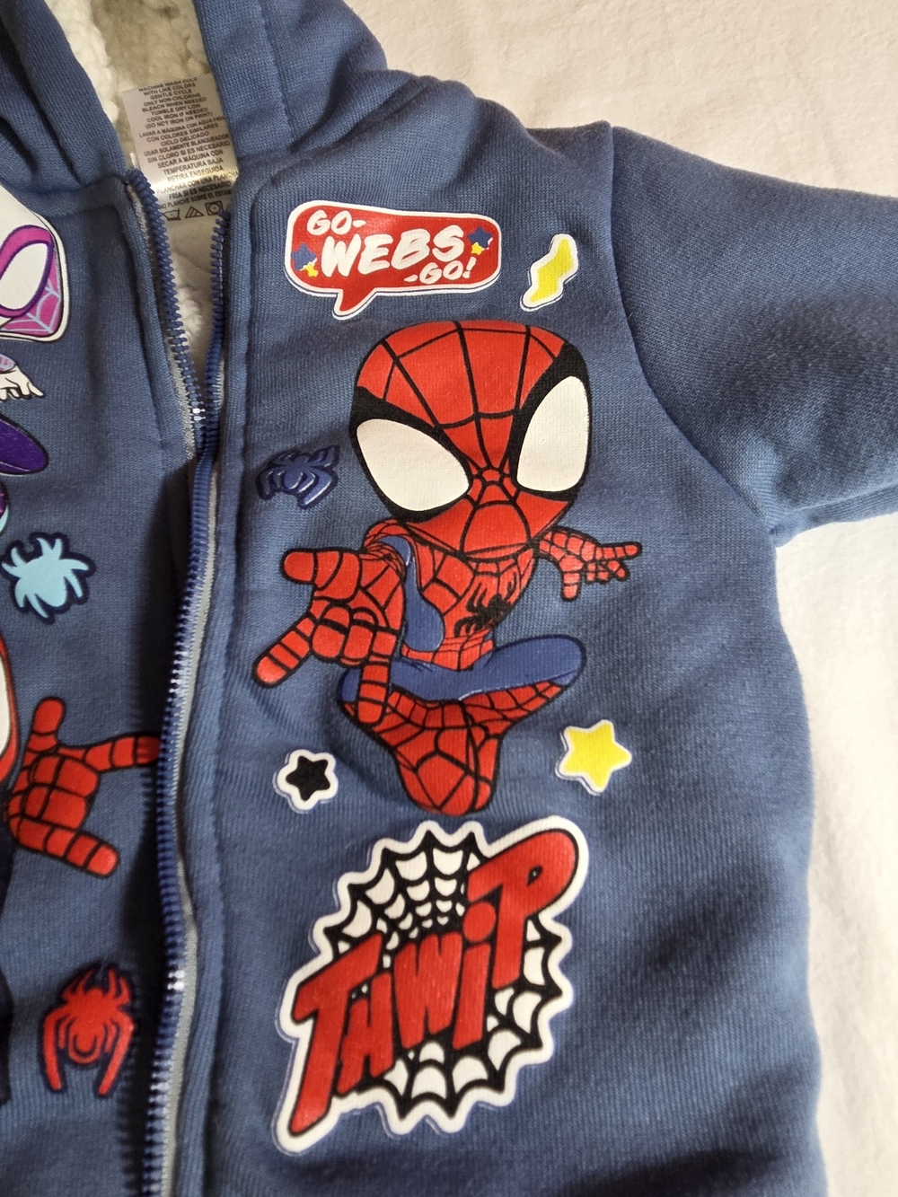 Marvel Blue Spider-Man Zip Front One-Piece Hoodie